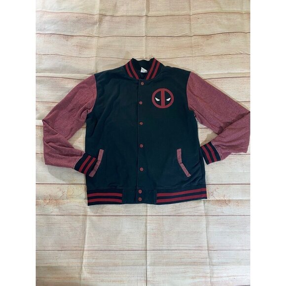Marvel Men's Varsity Style Deadpool Full Zip Jacket - Large - Picture 9 of 12